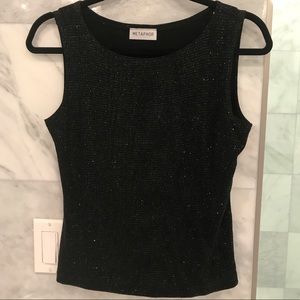 Simple Black Glitter Tank Top